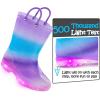 K KomForme Kids Rain Boots, Waterproof Light up Boots with Easy-on Handles(A-purple Blue Gradient)