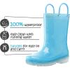 K KomForme Kids Rain Boots, Waterproof Light up Boots with Easy-on Handles(Blue Glitter)