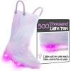 K KomForme Kids Rain Boots, Waterproof Light up Boots with Easy-on Handles(Purple Tie Dye)
