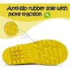 K KomForme Kids Rain Boots, Waterproof Rubber Matte Boots with Easy-on Handles(A-yellow)