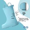 K KomForme Kids Rain Boots, Waterproof Rubber Matte Boots with Easy-on Handles(Blue)
