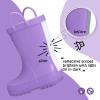 K KomForme Kids Rain Boots, Waterproof Rubber Matte Boots with Easy-on Handles(Light Purple)