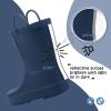 K KomForme Kids Rain Boots, Waterproof Rubber Matte Boots with Easy-on Handles(Navy)