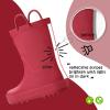 K KomForme Kids Rain Boots, Waterproof Rubber Matte Boots with Easy-on Handles(Red)