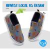 K KomForme Kids Shoes Toddlers Canvas Sneakers Slip on Walking Tennis Shoes for Boys Girls(Toddler/Little Kids/Big Kids)(B1-grey Dinosaur)