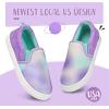 K KomForme Kids Shoes Toddlers Canvas Sneakers Slip on Walking Tennis Shoes for Boys Girls(Toddler/Little Kids/Big Kids)(Purple Tie-dye)