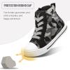 K KomForme Kids Sneakers for Boys and Girls Toddler Canvas High Top Walking Causal Shoes with Zipper(Camouflage Black)