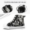 K KomForme Kids Sneakers for Boys and Girls Toddler Canvas High Top Walking Causal Shoes with Zipper(Camouflage Black)