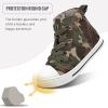K KomForme Kids Sneakers for Boys and Girls Toddler Canvas High Top Walking Causal Shoes with Zipper(Camouflage Green)