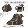 K KomForme Kids Sneakers for Boys and Girls Toddler Canvas High Top Walking Causal Shoes with Zipper(Camouflage Green)