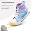 K KomForme Kids Sneakers for Boys and Girls Toddler Canvas High Top Walking Causal Shoes with Zipper(Color Gradient)