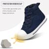 K KomForme Kids Sneakers for Boys and Girls Toddler Canvas High Top Walking Causal Shoes with Zipper(Navy)