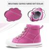 K KomForme Kids Sneakers for Boys and Girls Toddler Canvas High Top Walking Causal Shoes with Zipper(Pink)