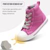 K KomForme Kids Sneakers for Boys and Girls Toddler Canvas High Top Walking Causal Shoes with Zipper(Pink)