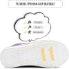 K KomForme Kids Sneakers for Boys and Girls Toddler Canvas High Top Walking Causal Shoes with Zipper(Purple)
