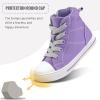 K KomForme Kids Sneakers for Boys and Girls Toddler Canvas High Top Walking Causal Shoes with Zipper(Purple)