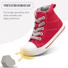 K KomForme Kids Sneakers for Boys and Girls Toddler Canvas High Top Walking Causal Shoes with Zipper(Red)