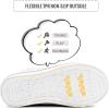 K KomForme Kids Sneakers for Boys and Girls Toddler Canvas High Top Walking Causal Shoes with Zipper(White Glitter)