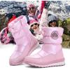 K KomForme Kids Snow Boots for Boys Girls Toddler Winter Outdoor Boots Waterproof with Fur Lined (Toddler/Little Kid/Big Kid)(Pearl Pink)