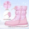 K KomForme Kids Snow Boots for Boys Girls Toddler Winter Outdoor Boots Waterproof with Fur Lined (Toddler/Little Kid/Big Kid)(Pearl Pink)