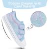 K KomForme Sneakers for Boys and Girls,Toddler Kids Soft Walking Shoes(Blue Glitter)