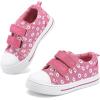 K KomForme Sneakers for Boys and Girls,Toddler Kids Soft Walking Shoes(Pink Flower)
