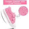 K KomForme Sneakers for Boys and Girls,Toddler Kids Soft Walking Shoes(Pink Glitter)