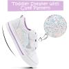 K KomForme Sneakers for Boys and Girls,Toddler Kids Soft Walking Shoes(White Glitter)