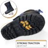 K KomForme Snow Boots for Boys & Girls Warm Waterproof Slip Resistant Winter Shoes (Toddler/Little Kid/Big Kid)(Black-blue)