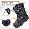 K KomForme Snow Boots for Boys & Girls Warm Waterproof Slip Resistant Winter Shoes (Toddler/Little Kid/Big Kid)(Black-dino)