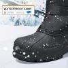 K KomForme Snow Boots for Boys & Girls Warm Waterproof Slip Resistant Winter Shoes (Toddler/Little Kid/Big Kid)(Black-k)