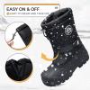 K KomForme Snow Boots for Boys & Girls Warm Waterproof Slip Resistant Winter Shoes (Toddler/Little Kid/Big Kid)(Black-k)