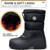 K KomForme Snow Boots for Boys & Girls Warm Waterproof Slip Resistant Winter Shoes (Toddler/Little Kid/Big Kid)(Black-snow)
