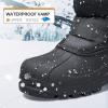 K KomForme Snow Boots for Boys & Girls Warm Waterproof Slip Resistant Winter Shoes (Toddler/Little Kid/Big Kid)(Black-snow)