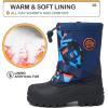 K KomForme Snow Boots for Boys & Girls Warm Waterproof Slip Resistant Winter Shoes (Toddler/Little Kid/Big Kid)(Deep-blue)