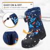 K KomForme Snow Boots for Boys & Girls Warm Waterproof Slip Resistant Winter Shoes (Toddler/Little Kid/Big Kid)(Deep-blue)