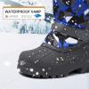K KomForme Snow Boots for Boys & Girls Warm Waterproof Slip Resistant Winter Shoes (Toddler/Little Kid/Big Kid)(Gray-k)