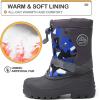 K KomForme Snow Boots for Boys & Girls Warm Waterproof Slip Resistant Winter Shoes (Toddler/Little Kid/Big Kid)(Gray-k)