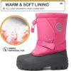 K KomForme Snow Boots for Boys & Girls Warm Waterproof Slip Resistant Winter Shoes (Toddler/Little Kid/Big Kid)(Pink-snow)