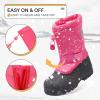 K KomForme Snow Boots for Boys & Girls Warm Waterproof Slip Resistant Winter Shoes (Toddler/Little Kid/Big Kid)(Pink-snow)