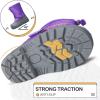 K KomForme Snow Boots for Boys & Girls Warm Waterproof Slip Resistant Winter Shoes (Toddler/Little Kid/Big Kid)(Purple)