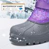 K KomForme Snow Boots for Boys & Girls Warm Waterproof Slip Resistant Winter Shoes (Toddler/Little Kid/Big Kid)(Purple)