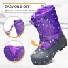 K KomForme Snow Boots for Boys & Girls Warm Waterproof Slip Resistant Winter Shoes (Toddler/Little Kid/Big Kid)(Purple)