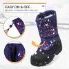 K KomForme Snow Boots for Boys & Girls Warm Waterproof Slip Resistant Winter Shoes (Toddler/Little Kid/Big Kid)(Purple-heart)