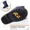 K KomForme Snow Boots for Boys & Girls Warm Waterproof Slip Resistant Winter Shoes (Toddler/Little Kid/Big Kid)(Purple-heart)