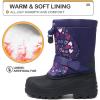 K KomForme Snow Boots for Boys & Girls Warm Waterproof Slip Resistant Winter Shoes (Toddler/Little Kid/Big Kid)(Purple-heart)