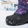 K KomForme Snow Boots for Boys & Girls Warm Waterproof Slip Resistant Winter Shoes (Toddler/Little Kid/Big Kid)(Purple-heart)