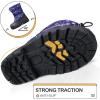 K KomForme Snow Boots for Boys & Girls Warm Waterproof Slip Resistant Winter Shoes (Toddler/Little Kid/Big Kid)(Purple-star)