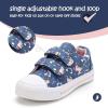 K KomForme Toddler Boys & Girls Shoes Kids Canvas Sneakers with Cartoon Dual Hook and Loops, Size 7 Toddler, Unicorn