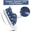 K KomForme Toddler Boys & Girls Shoes Kids Canvas Sneakers with Cartoon Dual Hook and Loops(Blue Dinosaur)